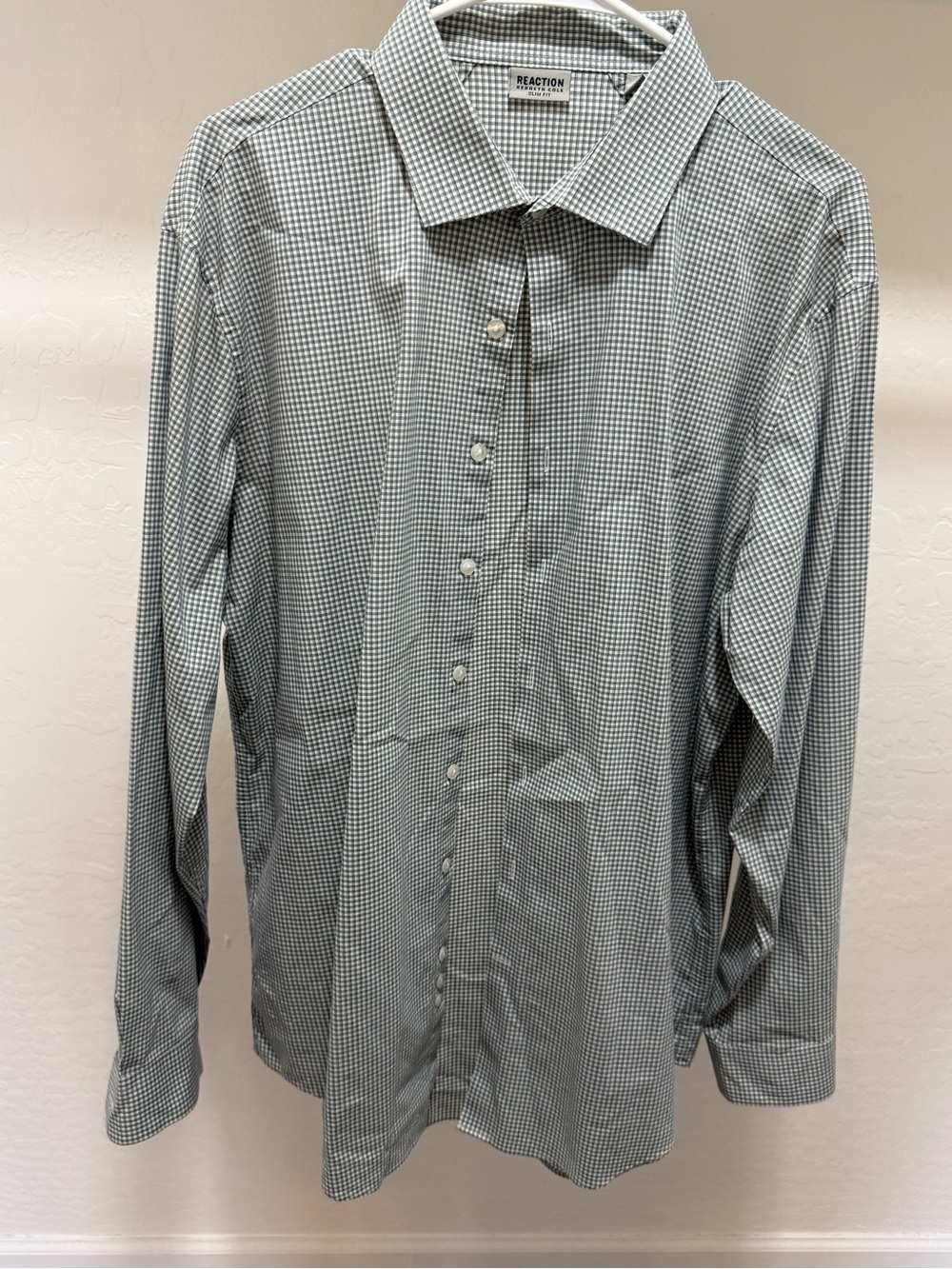 Kenneth Cole Men's Black & White Micro-Check Dress Shirt
